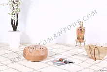 Load image into Gallery viewer, Natural Leather Ottoman Pouf
