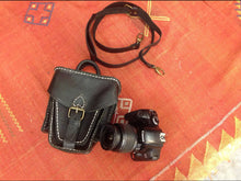 Load image into Gallery viewer, Handmade Leather Black Camera Purse

