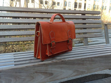 Load image into Gallery viewer, Orange Hermes Leather Briefcase 14.5 inches
