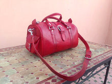 Load image into Gallery viewer, Red Leather Duffle / Messenger
