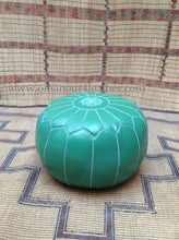 Load image into Gallery viewer, Save the Earth go Green - Handmade Leather Pouf from New York
