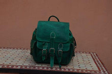 Load image into Gallery viewer, Green Organic Dye - Leather Backpack with Soft Lining
