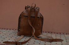 Load image into Gallery viewer, Small Braided Leather Backpack in Natural Color
