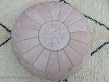 Load image into Gallery viewer, Natural Raw Leather Handmade Ottoman Leather Pouf

