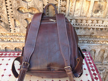 Load image into Gallery viewer, Large Brown Backpack with Soft Brown Lining
