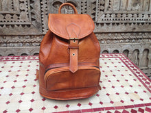 Load image into Gallery viewer, Leather Backpack with Front zipper pocket 14&quot; Tall
