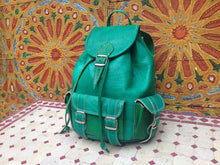 Load image into Gallery viewer, Amazing Light Green Rustic handmade Leather Backpack
