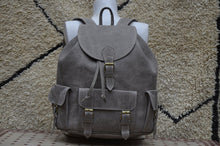 Load image into Gallery viewer, Amazing Large Rustic Gray handmade Travel Leather Backpack ON SALE

