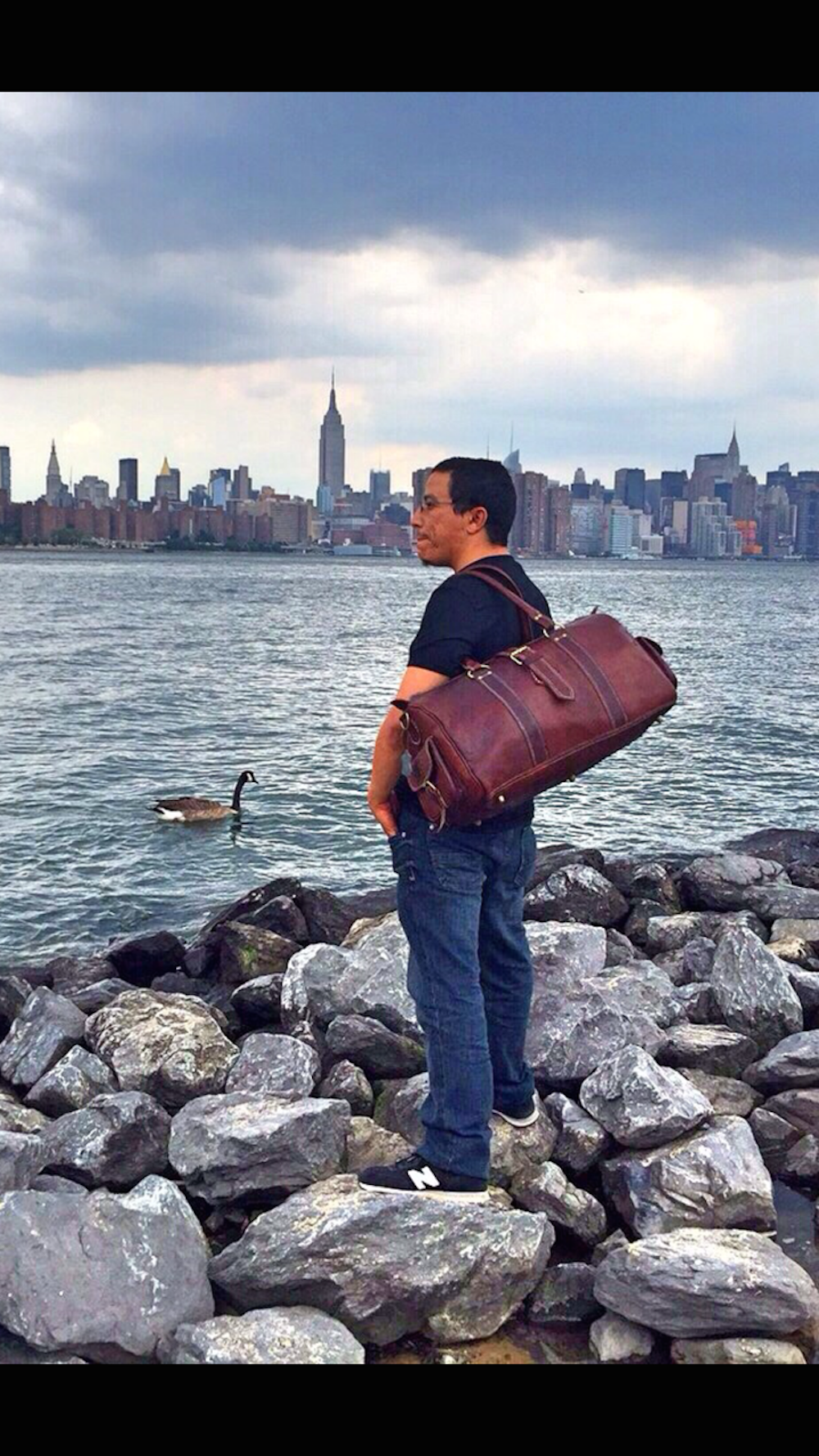 Retro Sangria Brown Leather Travel Duffle Bag & Purse